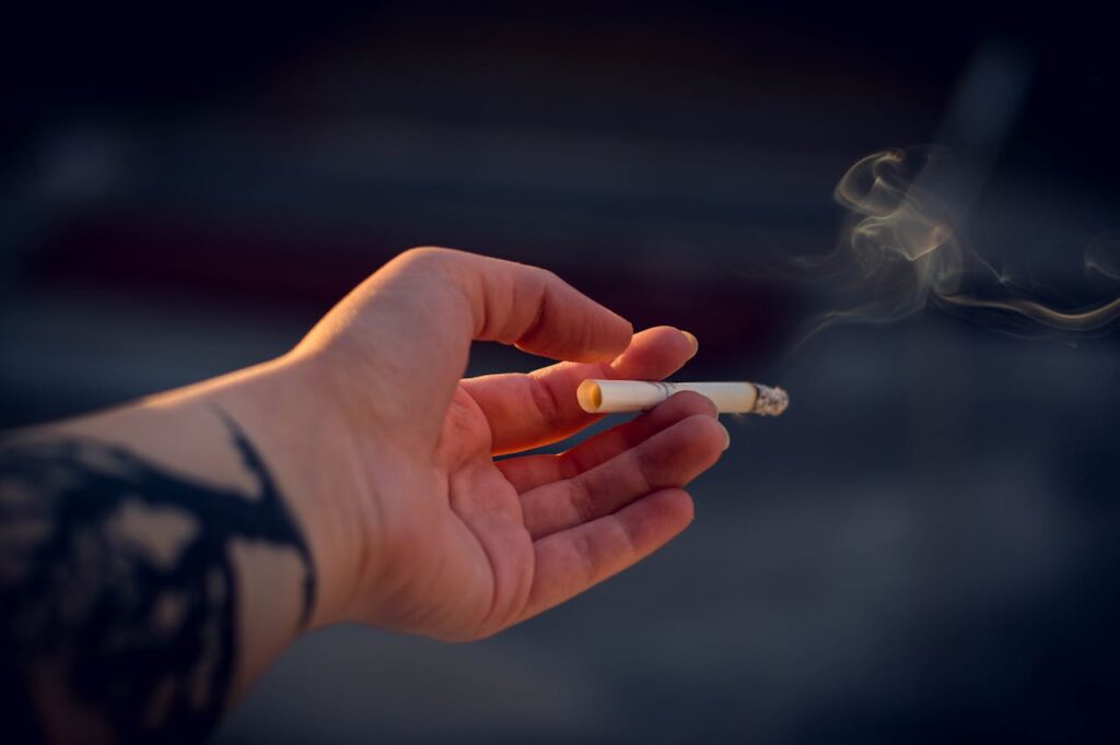 person smoking - smoking cessation