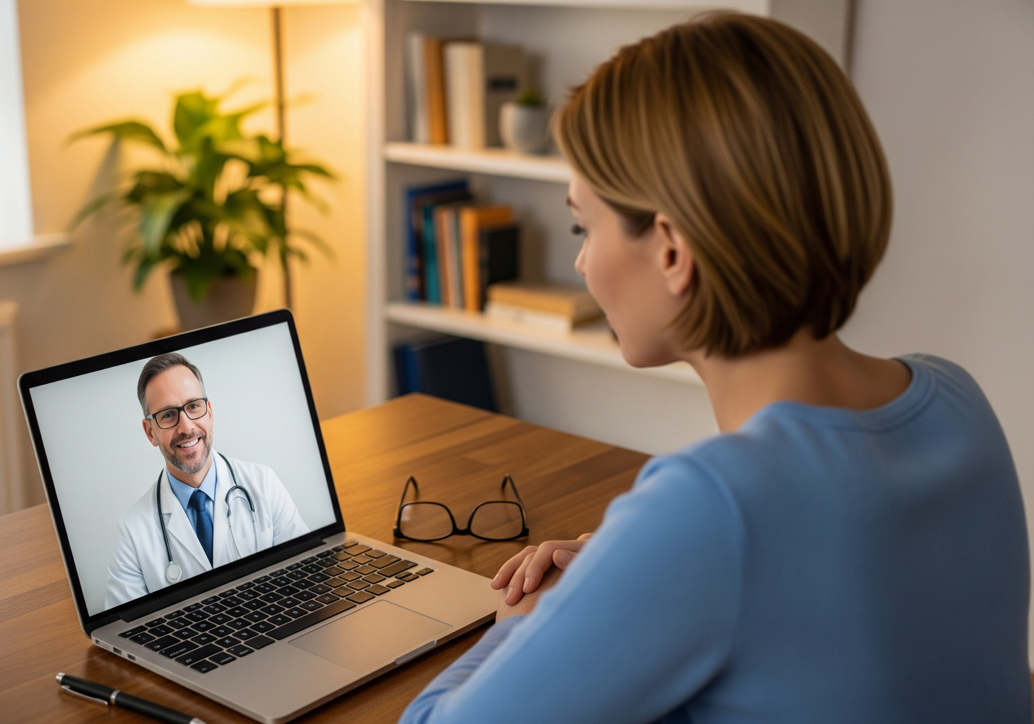 Patient consulting doctor online