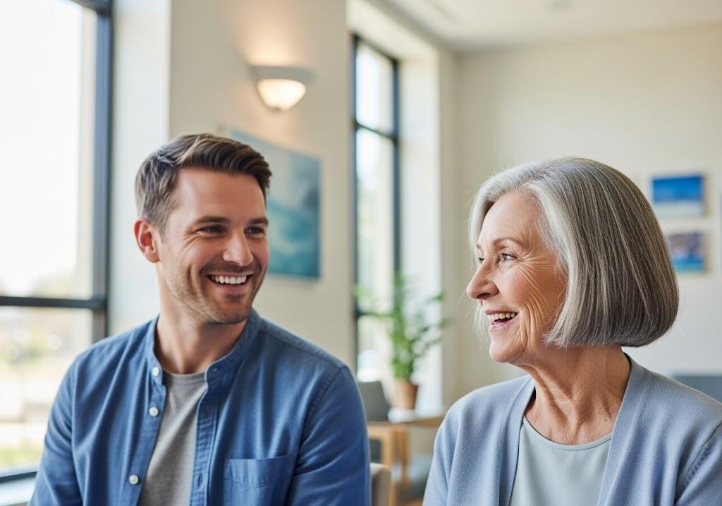 patients looking relaxed in a DPC clinic waiting room