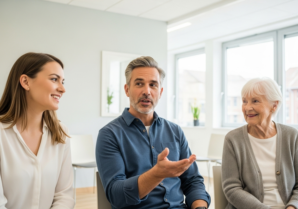 patients looking relaxed while waiting for appointment