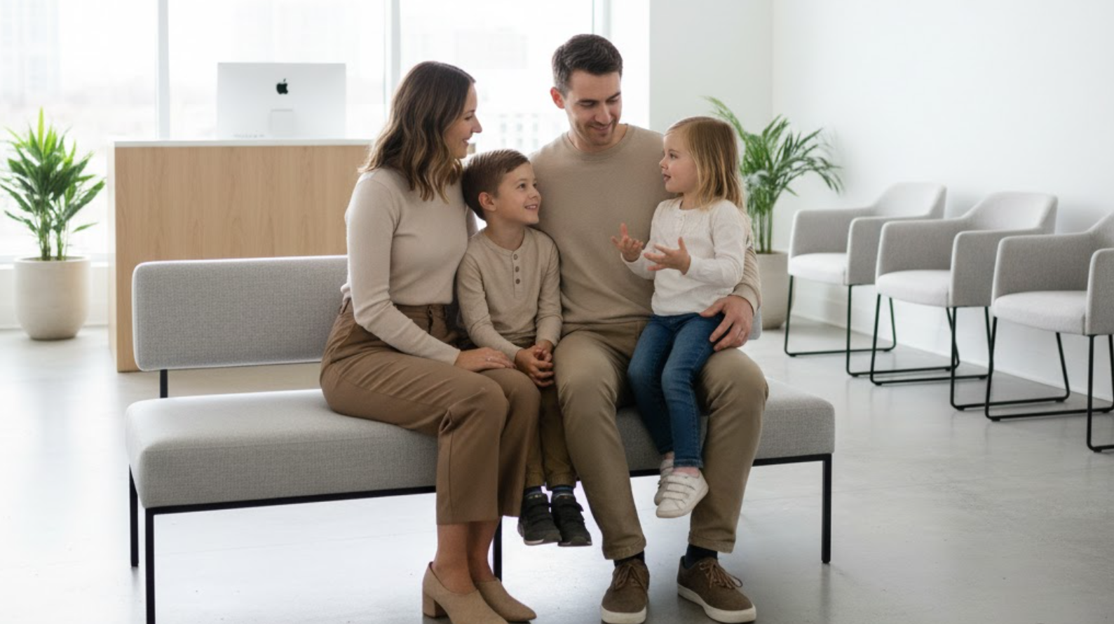 family waiting for appointment from a family doctor in Humble TX