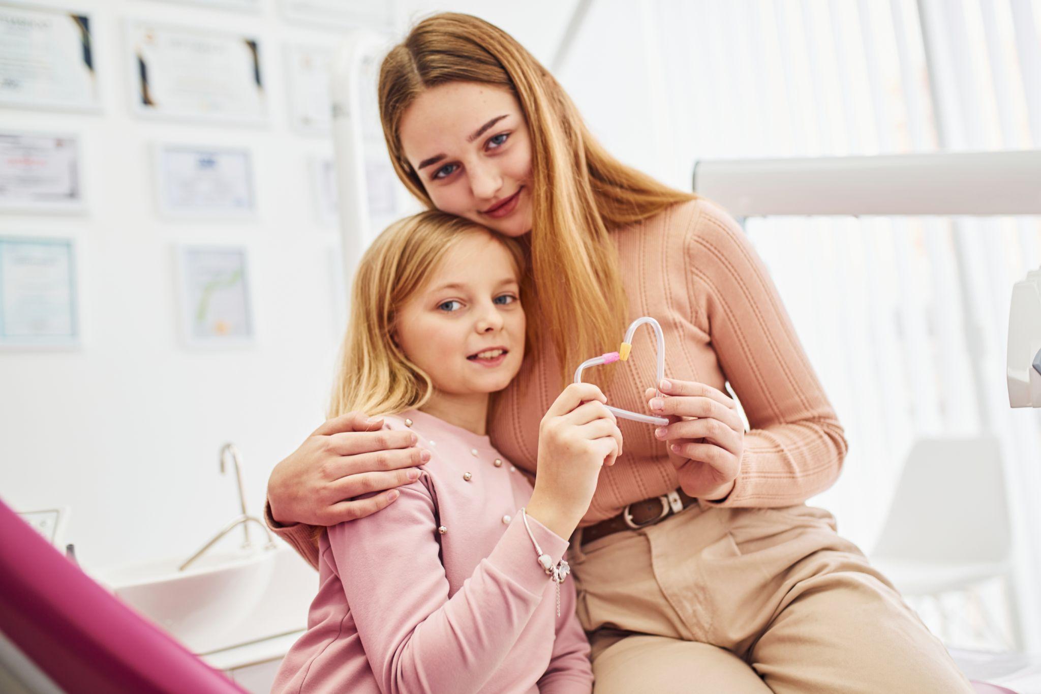 mother and daughter in clinic