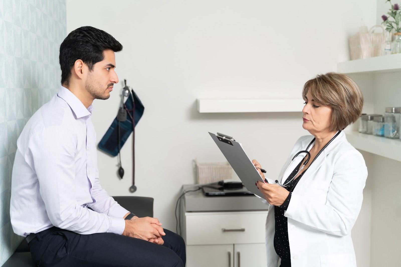 Doctor discussing wellness goals during preventive exam in Humble TX