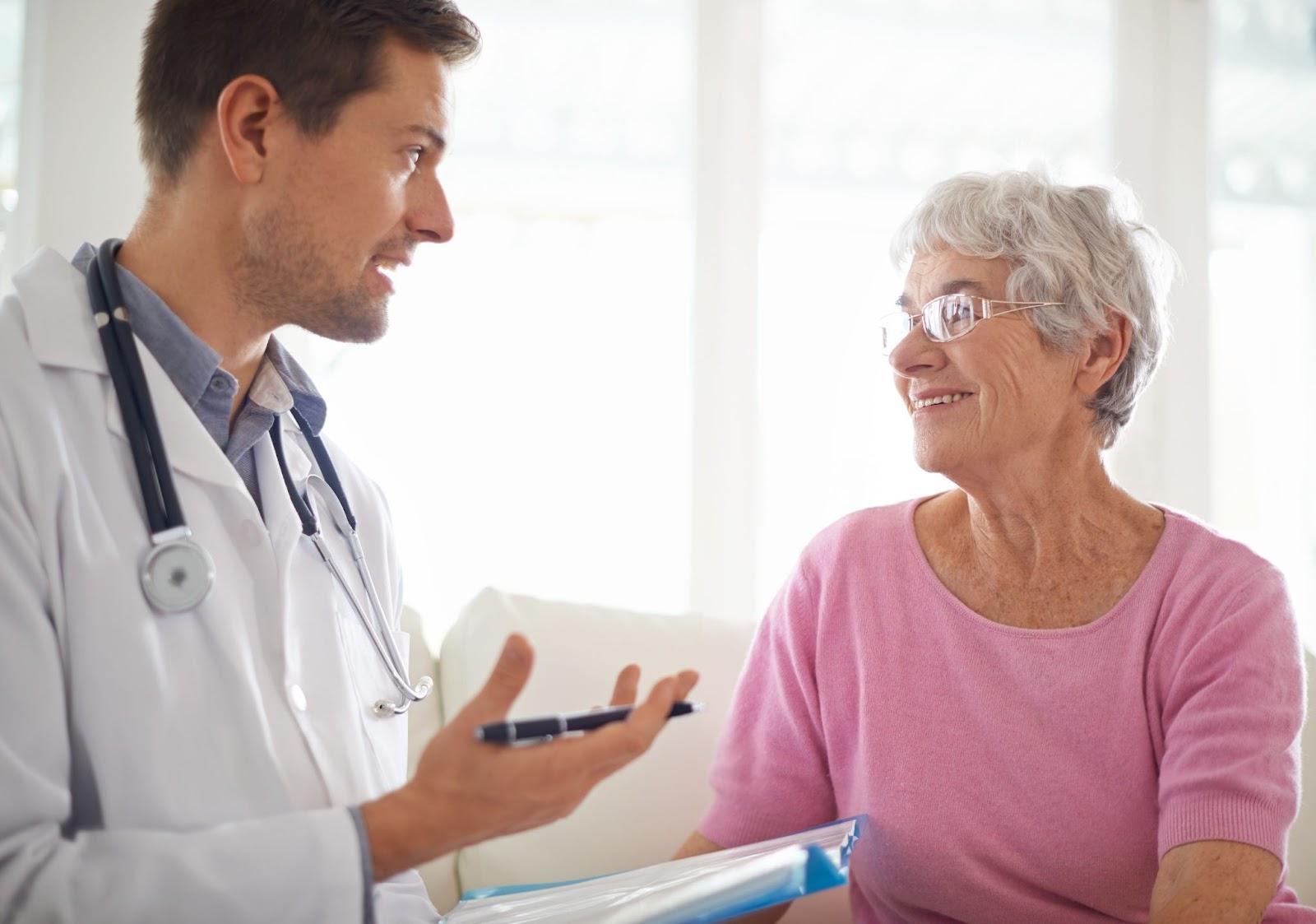 Doctor discussing preventive care plan with senior patient