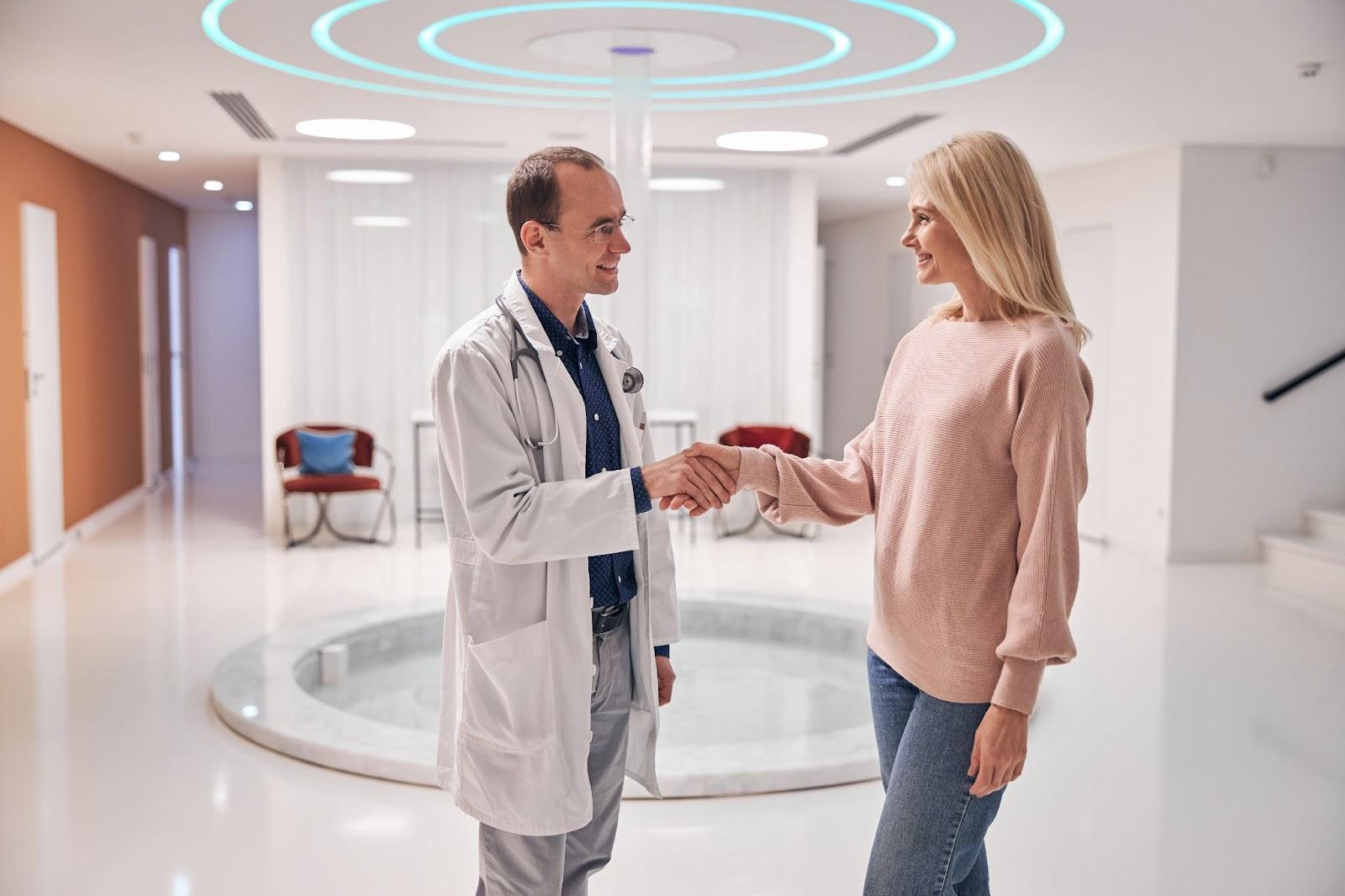 Doctor providing same-day appointment for patient in Fall Creek TX