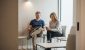 man and woman in waiting room