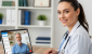 Patient connecting with physician by video call
